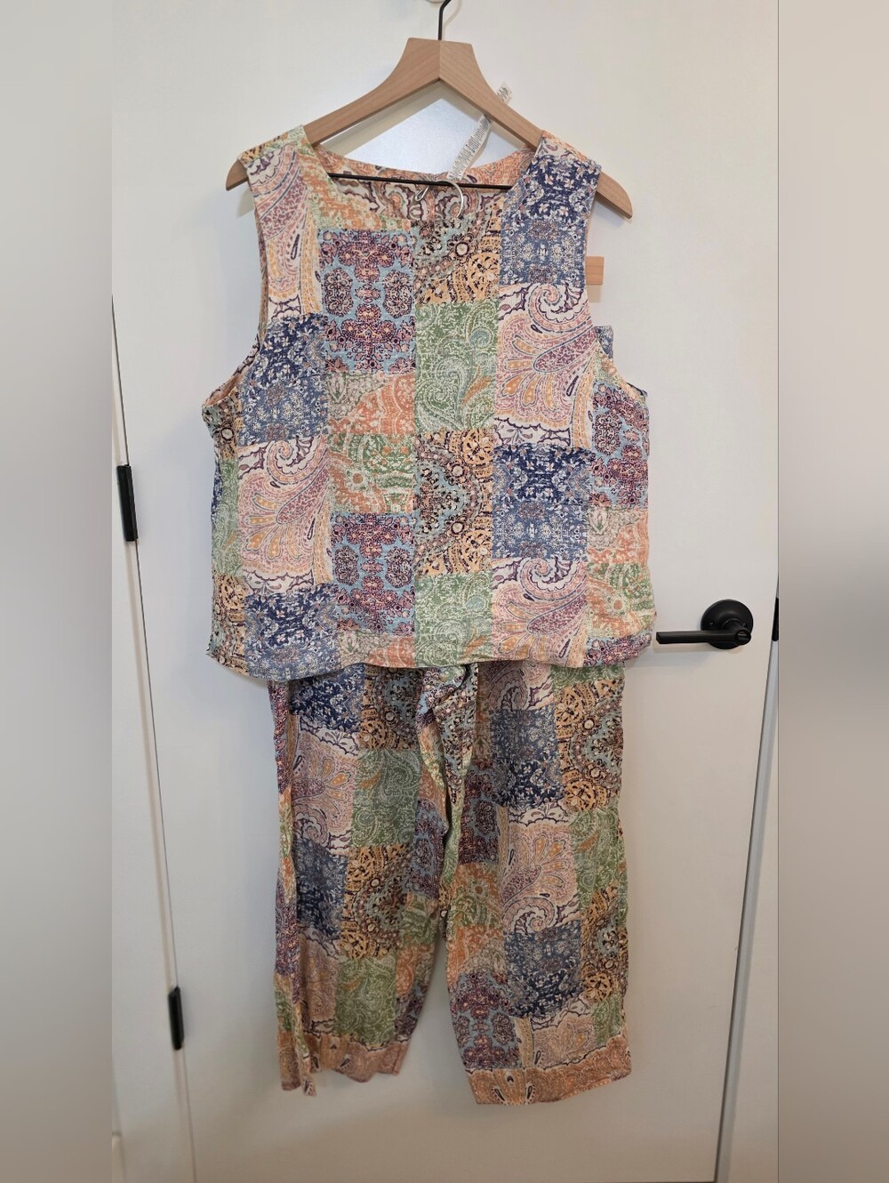 Rachel Zoe Patchwork Paisley Sleeveless Linen Set